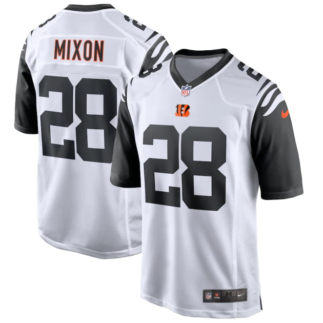 mens nike joe mixon white cincinnati bengals alternate game jersey